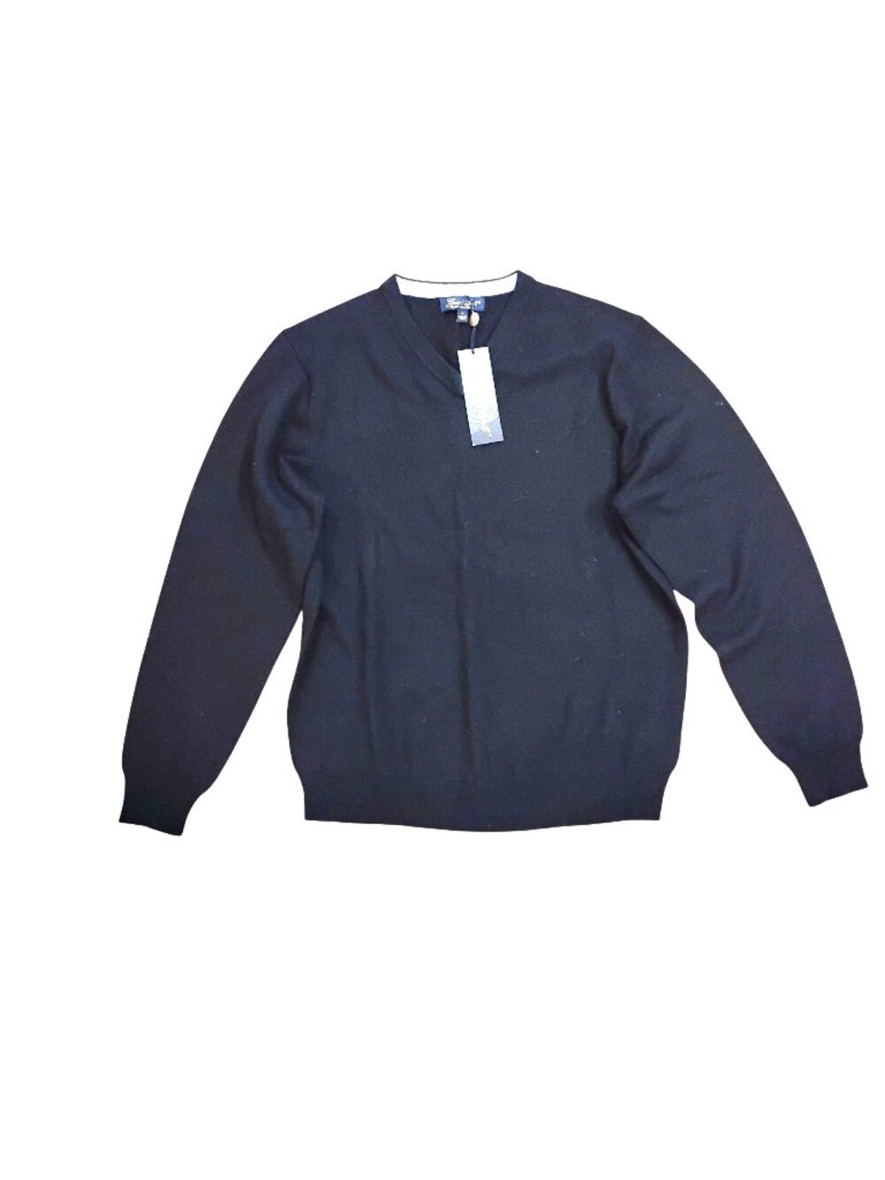 GARRETT SCOTT Mens L Black Fine Merino Wool Lightweight Sweater